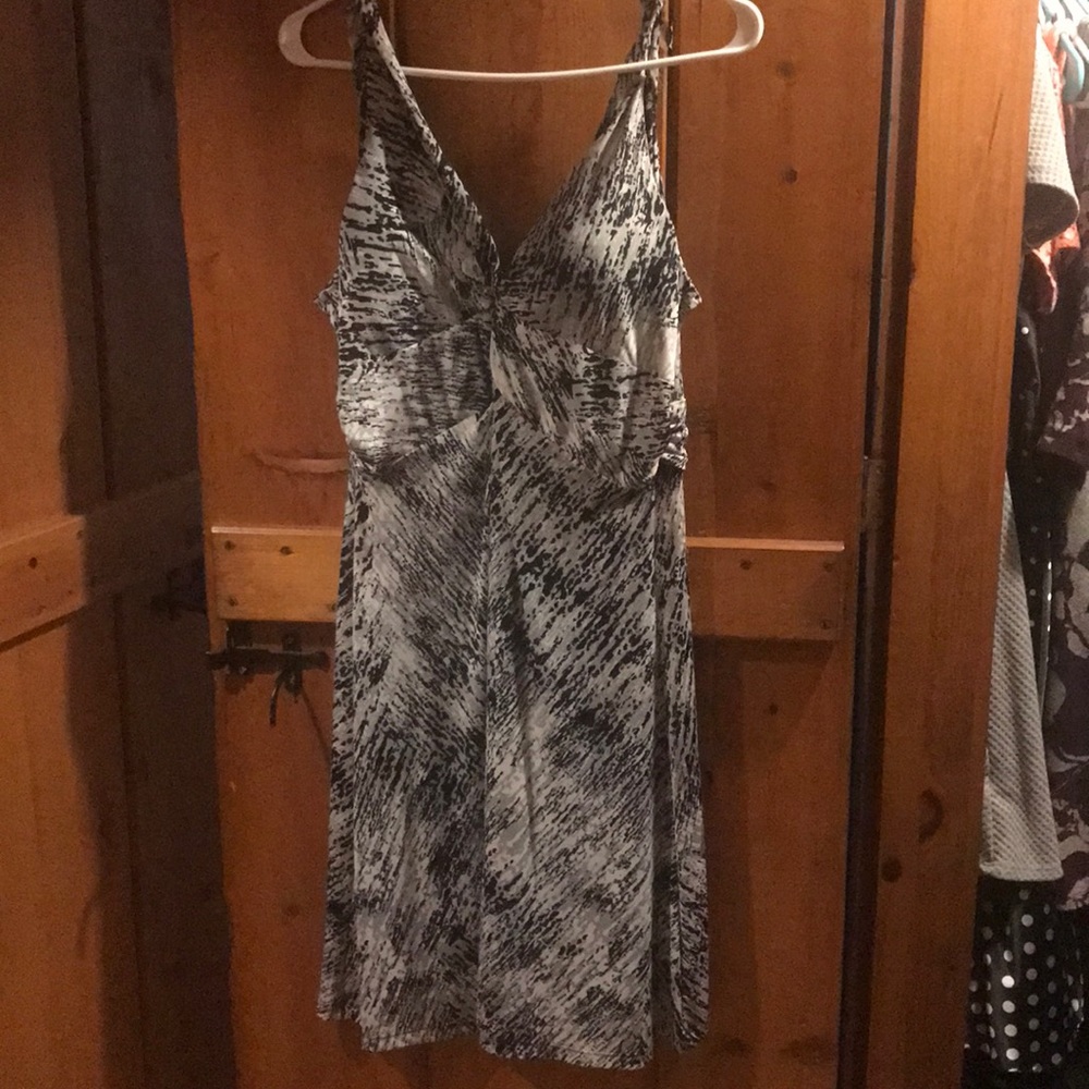 Gray and black dress